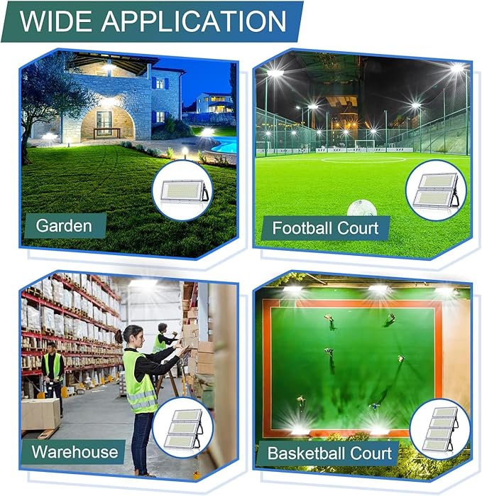 400W LED Flood Light 1 Pack 40000LM 7000K Super Bright Stadium Lights Outdoor LED IP67 Waterproof Stadium Flood Lights Outdoor for YardGarden (400 Watts)