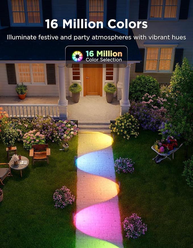 Govee Outdoor Pathway Lights 2 Lite 8 pack IP67 Waterproof 16 Million Colors 60+ Scene Modes Patio Lights for PathLandscape Lighting Outdoor Decor Compatible with Alexa Google Assistant Matter