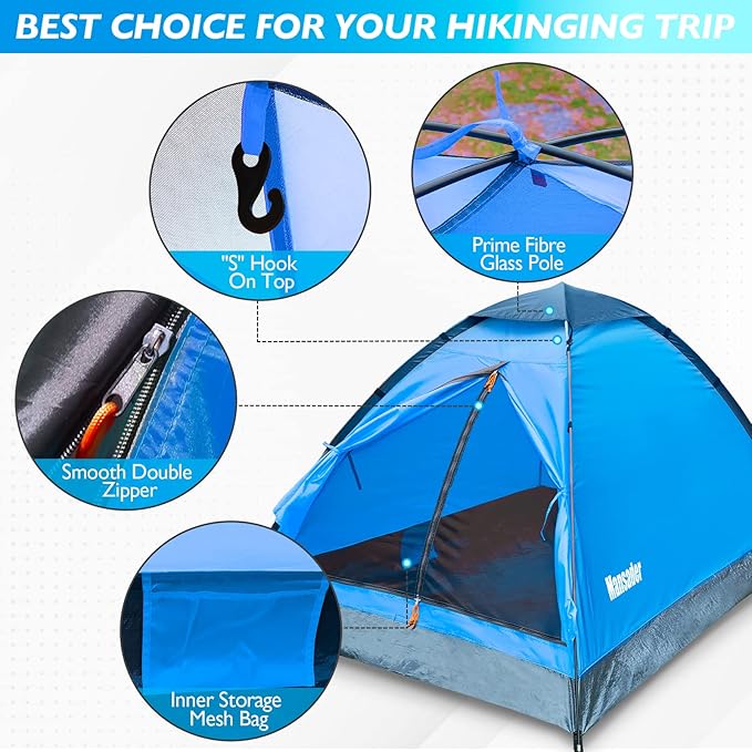 2 Person Camping Dome TentWaterproof Lightweight Portable Tents for Outdoor Camping Hiking Travel