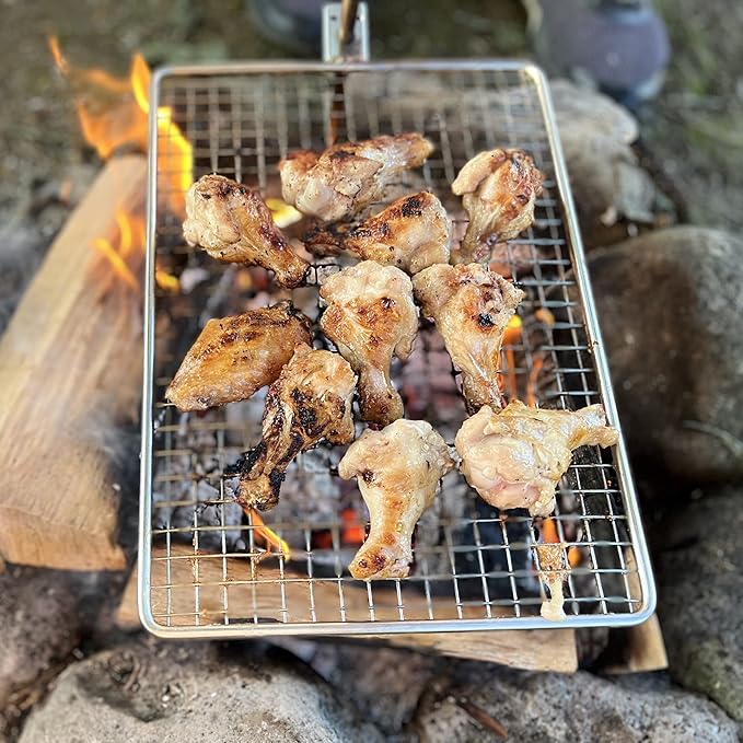 Campfire Grill – Small Lightweight 304 Stainless Steel Cooking Grate for Camping Hiking Backpacking – Portable Campfire Cooking Grill for 1–2 People