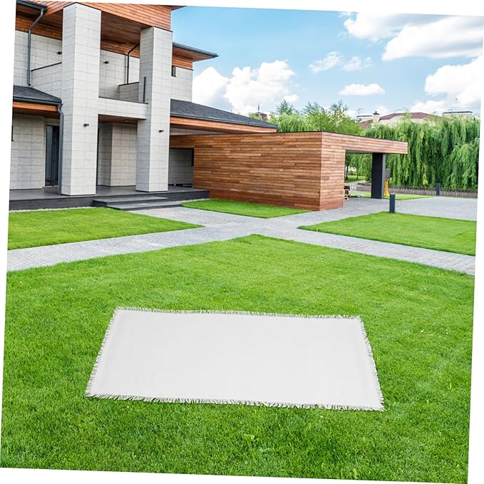 White Picnic Blanket Outdoor Mat for Beach Park Camping Stylish French Aesthetic Versatile Functionality Durable Dry Picnic Rug for Outdoor Parties