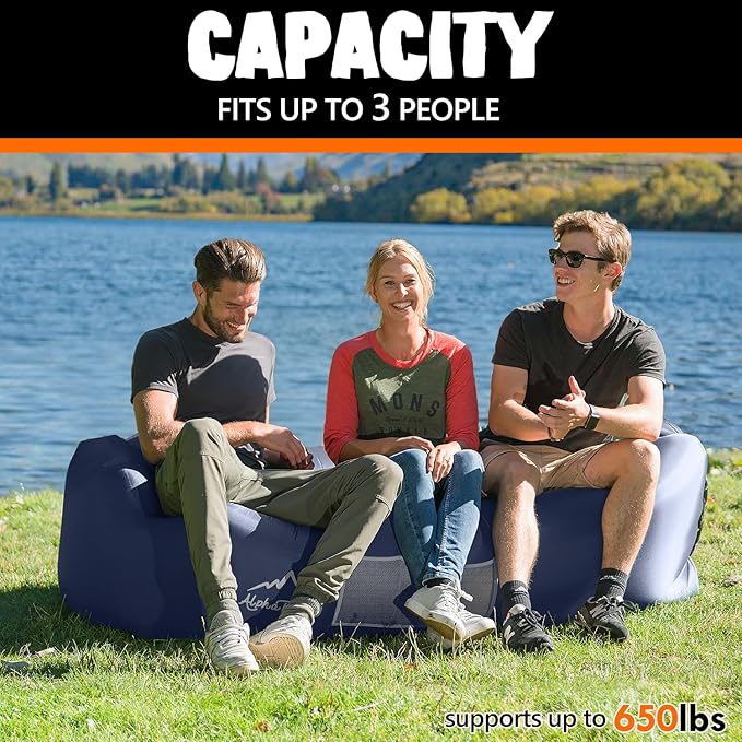 AlphaBeing Inflatable Lounger Beach Chair Accessories Air Sofa Hammock Inflatable Couch for Camping Backyard Lakeside with Compression Sacks Ideal Outdoor Gifts for Adults
