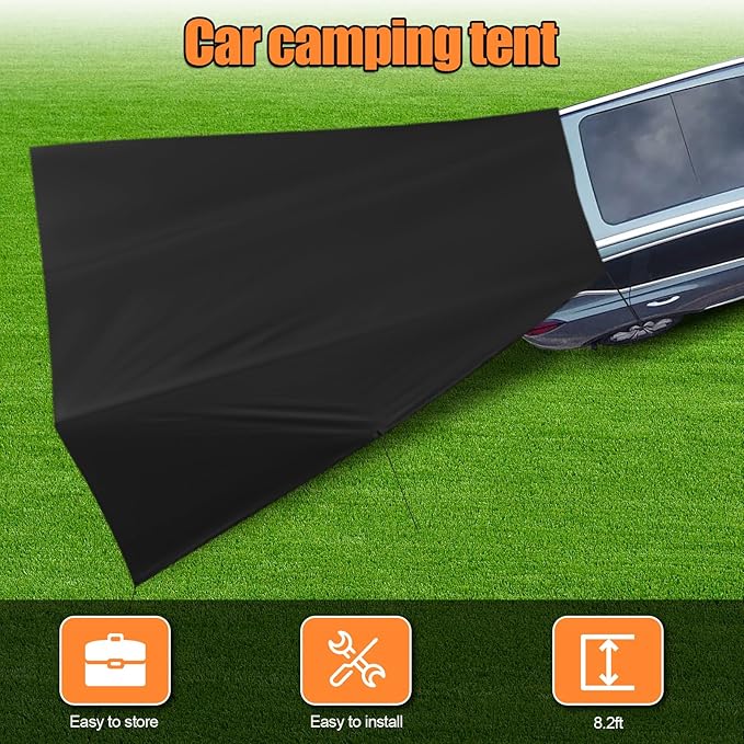 Car Awning Camping Tarp Tailgate 14x16FT SUV Tailgate Awning with Storage Bag for Overlanding Jeep Van Pickup Truck MPV Jeep