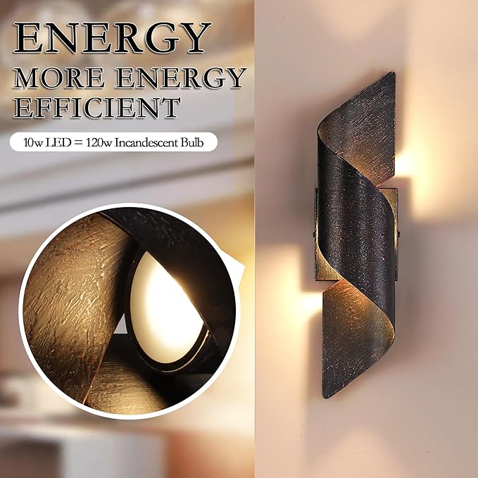 LED Up Down Wall Light Porch Light Exterior LED Wall Mounted Light Modern Outdoor Wall Sconce Light Fixture for Indoor and Outdoor