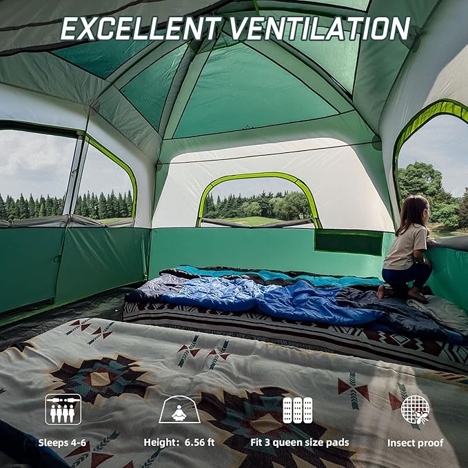 SUV Tents for Camping 6 Person Waterproof Car Family Camping Tent with Tailgate Attachment for SUV Jeep Truck with Cap Easy Setup Large Tent for Outdoor Camping