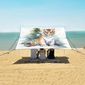 ALAZA Tiger Christmas Beach Tent Sun Shelter UPF50+ Protection Beach Shade Canopy w/ 4 Sandbags for Outdoor Camping Fishing Backyard Fun Picnic 10x9 ft