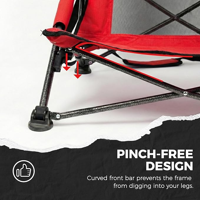 Beach Chair High Back Support Portable Folding Chair for Adults with Head Pillow Shoulder Straps for CampingConcertPicnicSports Events