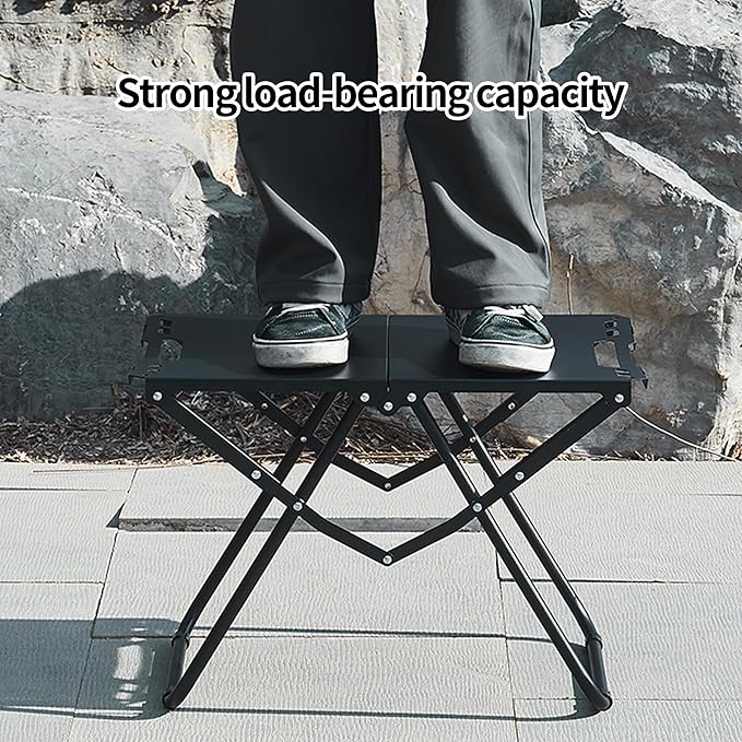 Metal Portable Tactical Camping Table Foldable Lightweight Small Table with Storage Bag Durable Carbon Steel Outdoor Picnic Table Perfect for Fishing Hiking and BBQ