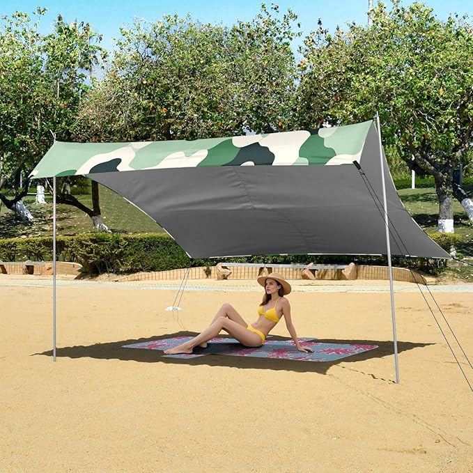 Black Green Teal Graffiti Camping Sun Shelter Beach Tent Portable Beach Sun Shade Outdoor Canopy for Camping Trips Fishing Picnic