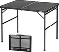 VILLEY Grill Table 3ft Folding Camping Table with Aluminum Adjustable Legs Portable Lightweight Camp Table for Beach Picnics and Outdoor Cooking