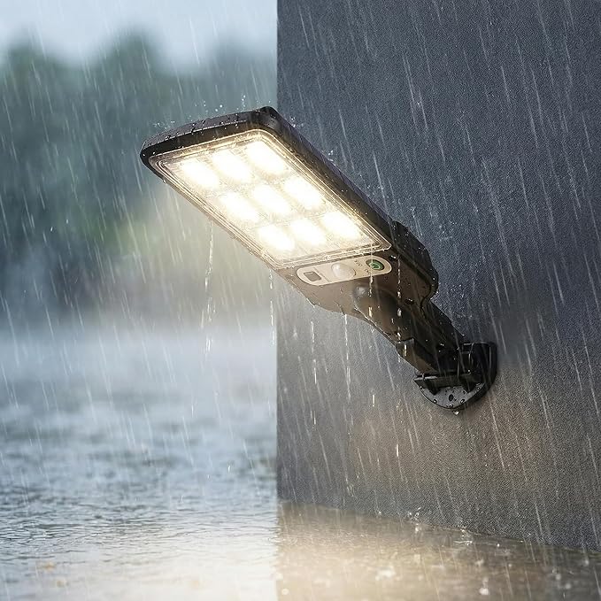Solar Street Lights Outdoor Solar Lights Outdoor Wide Angle Solar Flood Lights Motion Sensor Dusk to Dawn Remote Control Waterproof IP65 Parking Lot Lights Commercial for Yard(4)