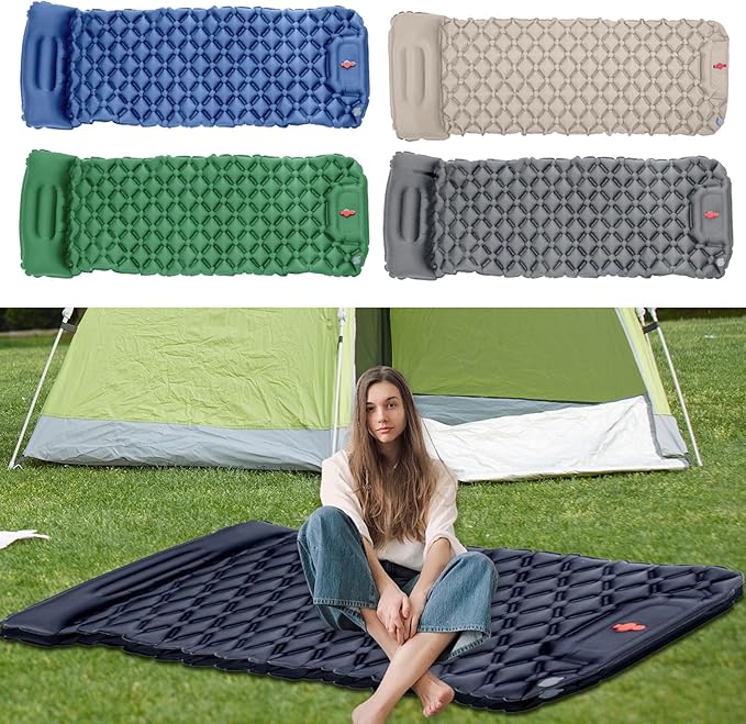 Outdoor Inflatable Mattress Light Weight Hiking Sleep Pad with Pillow Travel Mat Folding Bed for Travel Hiking Mat Folding Bed