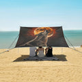 ALAZA Wild Wolf Howling Moon Beach Tent Sun Shelter UPF50+ Protection Beach Shade Canopy w/ 4 Sandbags for Outdoor Camping Fishing Backyard Fun Picnic 10x9 ft