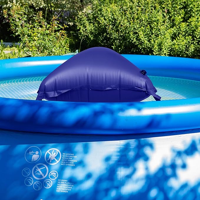 Pool Pillow for for Above Ground Pools 4x8 Ft Pool Air Pillow for Closing Winter Pool Winterizing Kit for Ground Pool 0.5mm PVC Material 2X 16.5Ft Rope (Blue)