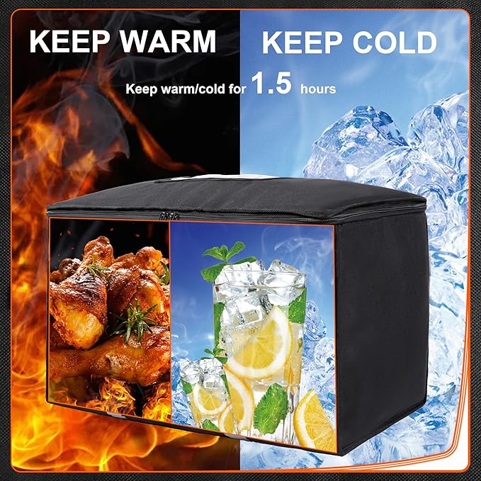 Himal Outdoors Insulated Food Delivery Bag XXXL-23Wx15Hx14D inches Premium Insulated Grocery Bag for HOT/COLD Food Delivery Fit for Uber Eats Doordash Commercial Catering Transportation