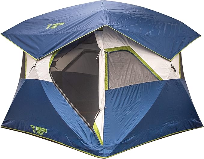 Jet Set Hub Camping Tent Easy 90 Second Set-Up Waterproof UV Resistant Ample Storage Options Deep Blue