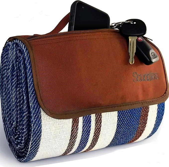 scuddles 60 x 80 Extra Large Outdoor Picnic Blanket – Waterproof Foldable Travel Mat for Beach Camping Grass Lawn Park – Dual Layer Sand-Free Soft Throw Rug Fits 4 Adults Summer Accessories