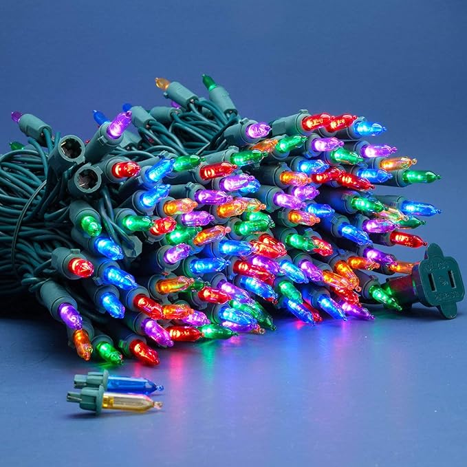 200 Count Multicolor LED Christmas Lights 66 ft Green Wire UL Certified Commercial Grade Holiday String Light Set (Multicolor)