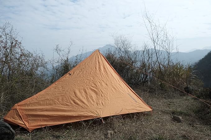 1 Person Trekking Pole Tent for Backpacking - Ultralight Backpacking Tent Waterproof Hiking Tent for Camping Lightweight Camping Tent for Scouts Trekker(NO Trekking Poles)