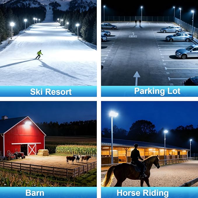 800W Stadium Lights 400W 40000Lm LED Flood Lights Outdoor 2 Pack 6500K Bright Arena Lighting IP67 Waterproof for Garage Yard Parking Lot Boat Court Field Barn 85-265V