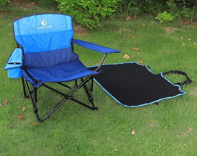 ALPHA CAMP Low Profile Camping Chair Portable Lawn Chairs Folding Support 300 LBS Collapsible Chair