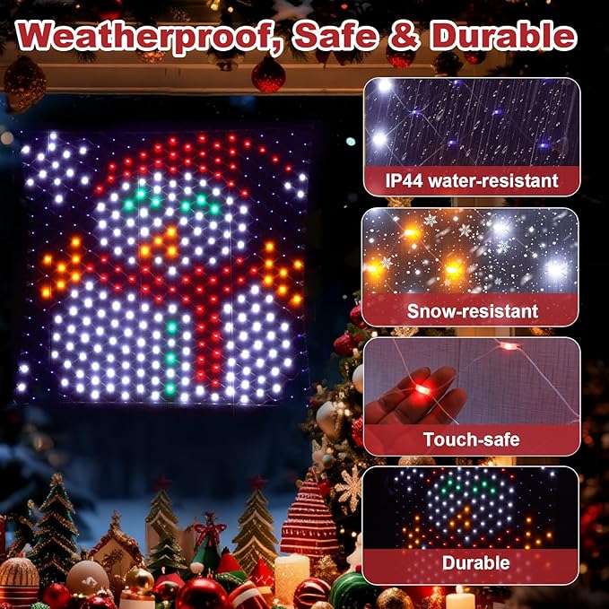 Leisure world LED Snowman Window Silhouette LightsUSB Operated LED Net Outdoor Mesh Lights with Timer 8 Modes for Indoor Outdoor Holiday Xmas Party Decor