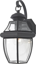 Quoizel Newbury 14 Outdoor Wall Lantern Mystic Black with Clear Beveled Glass French Country Style ETL Wet Location
