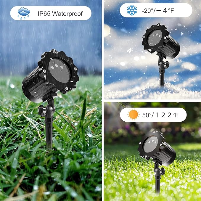 Outdoor RGB Laser Projector Lights Moving 3 Color Starry Sky &amp Firefly Effects Projection Light with RF Control IP65 Outdoor Holiday Landscape Decor for Christmas Halloween Parties Garden New Ye