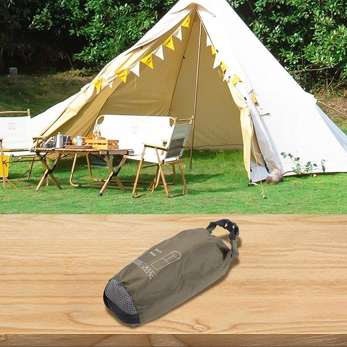 Lightweight Bivy Sack for Camping Waterproof Ultralight Sleeping Bag with Ventilation 70D Ripstop Nylon Heat Reflective Coating 87 Inch Long(Green)