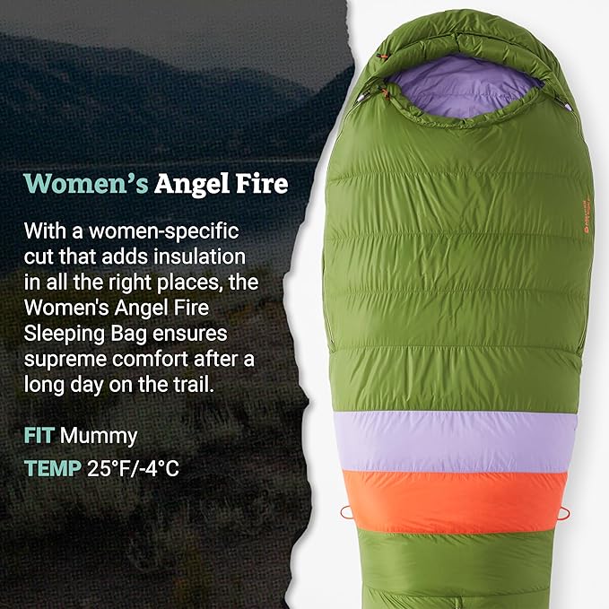 MARMOT Women's Angel Fire 25° Sleeping Bag 650 Fill Down for Camping &amp Backpacking