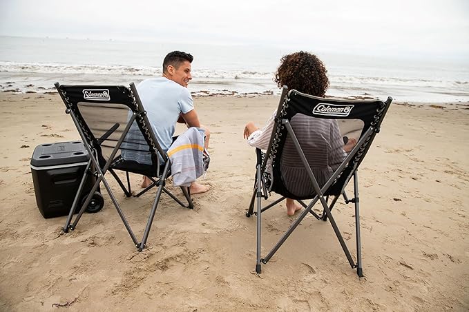 Coleman Comfortsmart Portable Suspension Chair Ultra-Comfortable Outdoor Camping Chair with Drink Holder &amp Carry Bag Supports up to 300lbs Great for Camping Tailgating Firepits Patio &amp