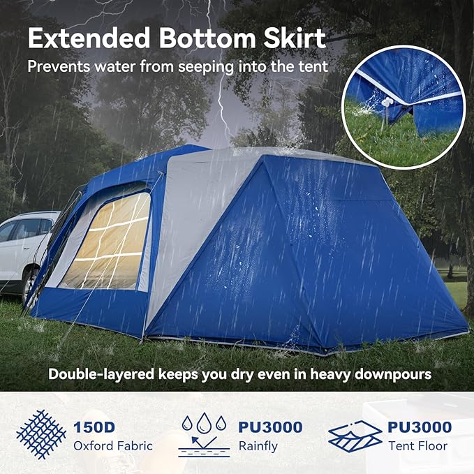 SUV Tent for Camping SUV Camping Tent with Awnings Waterproof Blow Up Tent Easy Setup Car Truck Camping Tent