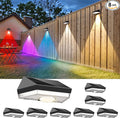 Solar Fence Lights9 Lighting Modes ＆ Color Changing Mode IP65 Waterproof Outdoor Solar Deck Lights for Outside/Patio/Backyard/Wall/Pool/Fence/Railing/Step(8Pack)