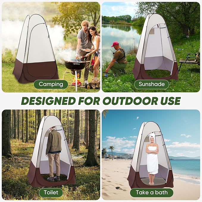 Portable Pop Up Privacy Shower Tent Spacious Changing Room Dressing Room Sun Sunshade Canopy Outdoor Rain Shelter Backpack Privacy Shelters for Camping Hiking Beach Toilet