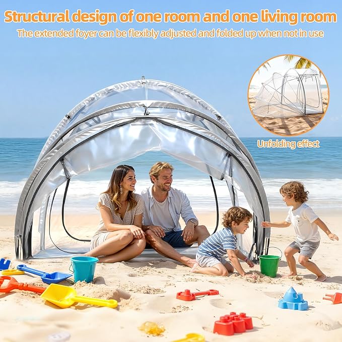 Pop Up Bubble Tent 4 Person Portable Clear Dome Weather Proof Garden Tent Waterproof Outdoor Camping Shelter with Vent Window Screen House for PartyBackyardsCampingSports