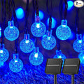 Solar String Lights Outdoor Waterproof 2 Pack 60 LED 36.5 FT Each 8 Lighting Modes Solar Powered Patio Lights for Garden Yard Porch Wedding Party Decor (Blue)