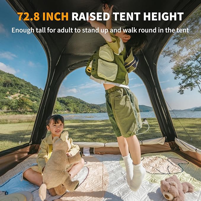 Naturehike Upgraded Ango 3-4 Person Blackout TentInstant Pop up Tents for Camping Waterproof Anti-UV Camping Tent