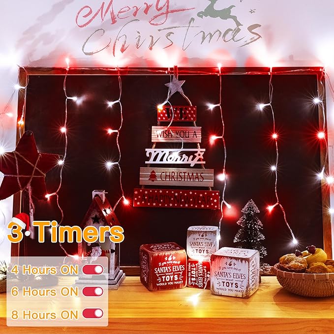 Ollny Icicle Lights for Outside 504LED 41FT Red and White Christmas Light with Remote 8Modes Timers Waterproof Plug in Connectable Hanging Lights for Outdoor Indoor House Roof Holiday