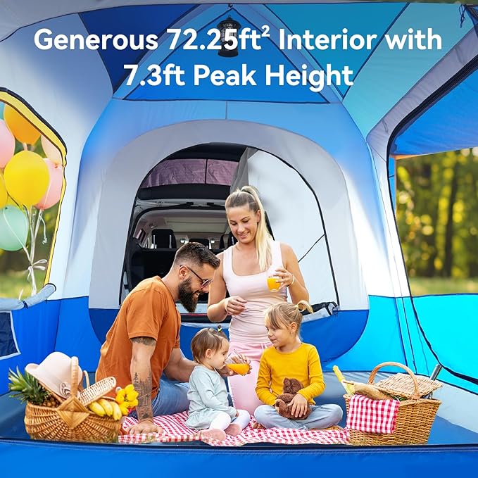 ABORON SUV Tent 4/6 Person Waterproof SUV Camping Tent Easy Setup Car Tent with Rainfly &amp Awning for Family Outdoor Adventures