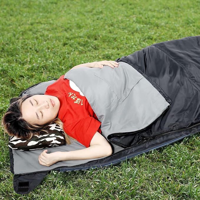 REDCAMP Ultra Lightweight Sleeping Bag for Backpacking Hiking Comfort for Adults Warm Weather with Compression Sack