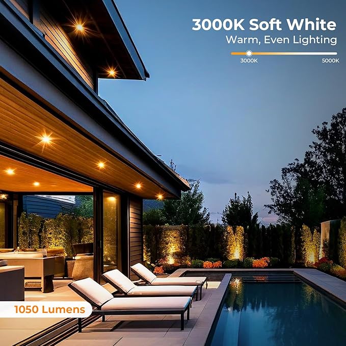 10 Pack Soft White PAR38 LED Flood Light Bulbs Outdoor 3000K Warm Glow 1050 Lumens 13W 100W Equivalent Dimmable Waterproof E26 Bulb for Patio Porch Yard