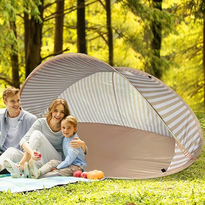 Beach Sun Shade - Portable Canopy Shelter Lightweight Outdoor Tent | UV Protection Travel Cover Compact Breathable Shelter Easy Pop-Up Shade for Family Picnics Camping Fishing Backyard Relaxatio