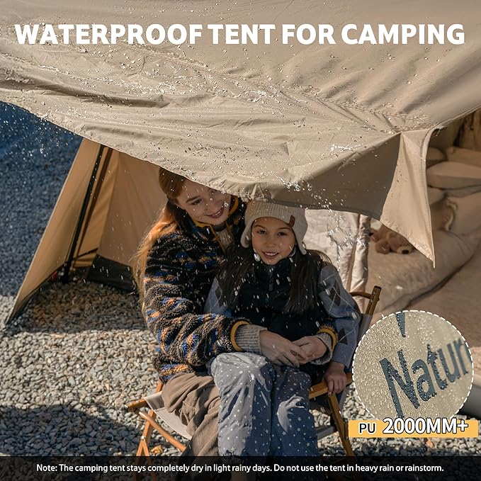 Naturehike Village Lite Camping Tent 60S Easy Setup Instant Tents for Camping Double Layer 4/8 Person Tent with with Full Rainfly