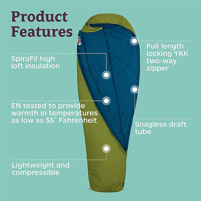 MARMOT Voyager 45° or 55° Mummy Sleeping Bags Synthetic Spirafil Insulation for Camping &amp Backpacking