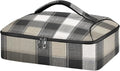 Casserole Carrier Black White Brown Tartan Plaid Insulated Casserole Carrier for Hot or Cold Food Thermal Lunch Tote for Parties Picnic Travel Carry Bag
