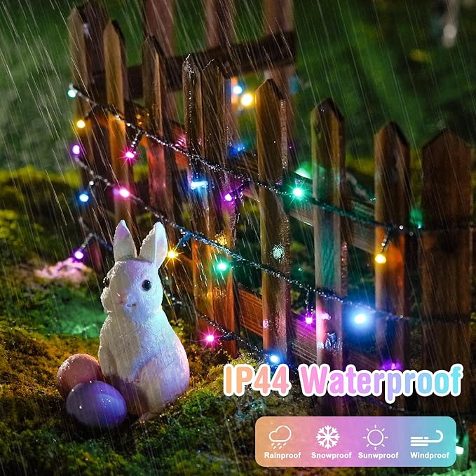 JMEXSUSS 400 LED Easter Lights Plug in 132ft Multicolor Easter Lights String with Remote Colorful String Lights for Bedroom Tree Room Party Easter Decorations