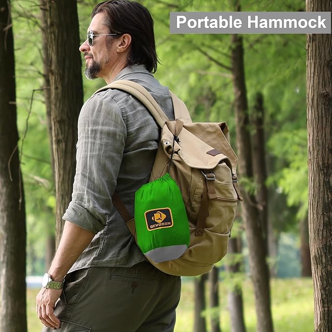 Camping Hammock with NetTravel Portable Lightweight Hammocks with Tree Straps and Solid D-Shape CarabinersParachute Nylon Hammock for Outsides Backpacking Beach Backyard Patio Hiking