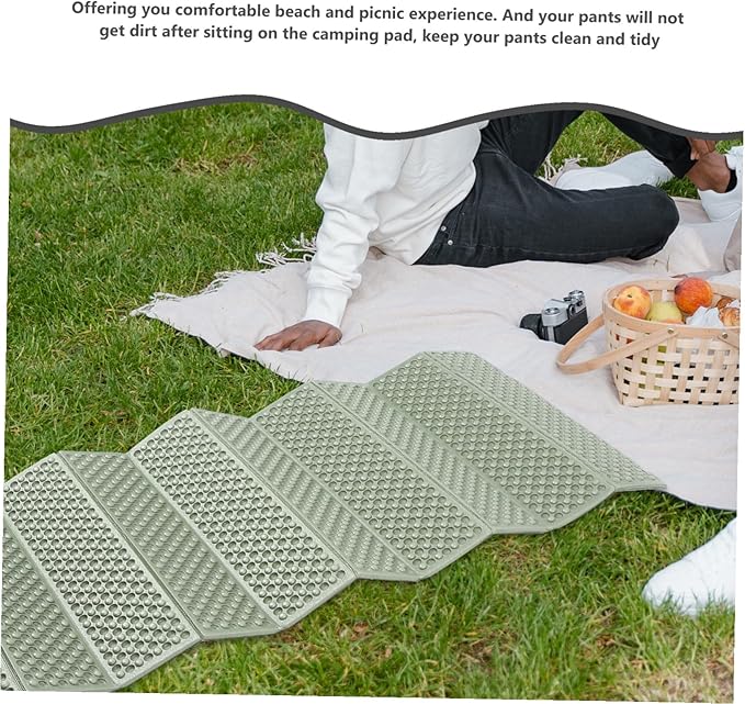 Generic Foldable Thick Outdoor Camping Mat Portable Picnic Floor Cushion Lightweight Multi-use Sleeping Pad with Wear-Resistant Material for Garden Stadium Park Travel