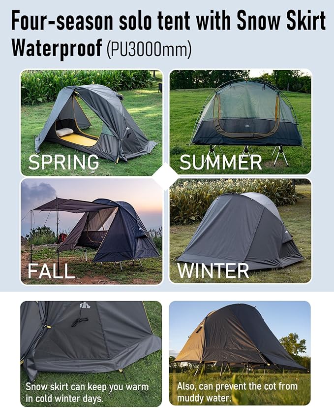 iClimb 1 Heated Camping Blanket and 1 Ultralight 4 Season Solo Tent Bundle Ultralight Compact for Adults Outdoor Camping Backpacking Hiking