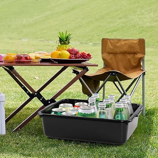 5 Packs 8 Liters Small Plastic Wash Basin Commercial Bus Tubs Tote Box Black